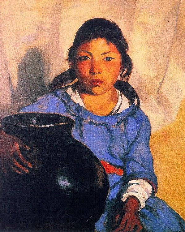 Robert Henri Gregorita with the Santa Clara Bowl China oil painting art